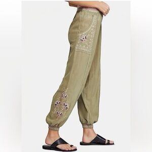 Free People Camellia Embroidered Joggers